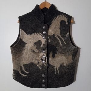 Women's Black and Cream Vest